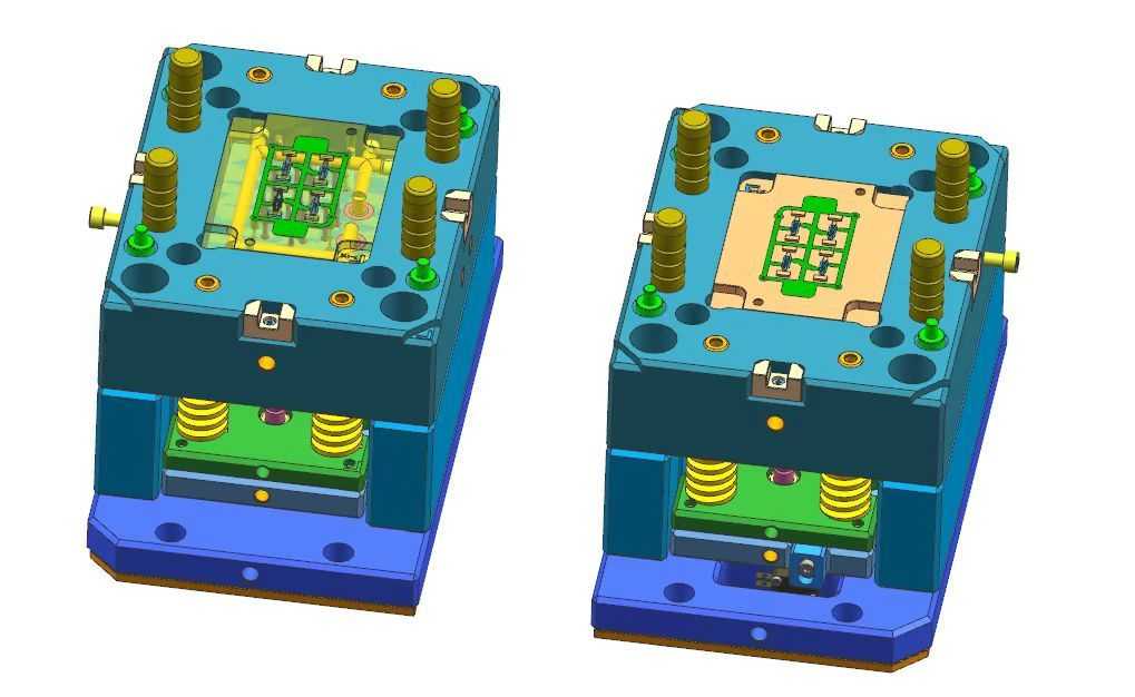 d) 模具可動(dòng)側(cè)3D圖