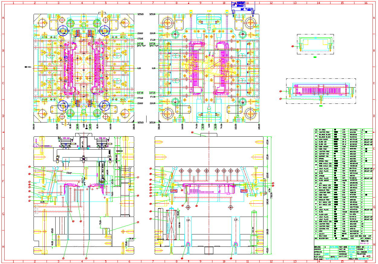 出口日企的模具2D組立圖設(shè)計案例：結(jié)構(gòu)、球標與中英目錄制作