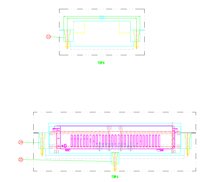 模具2D組立圖滑塊側(cè)視圖